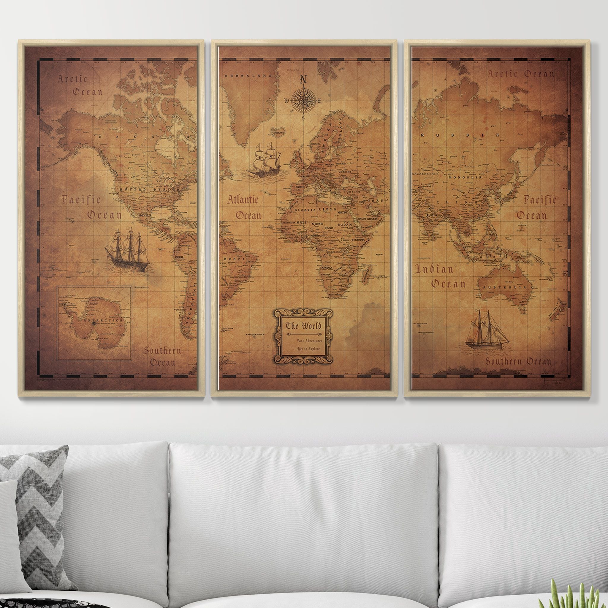 Push Pin World Map (Pin Board) - Golden Aged CM Pin Board