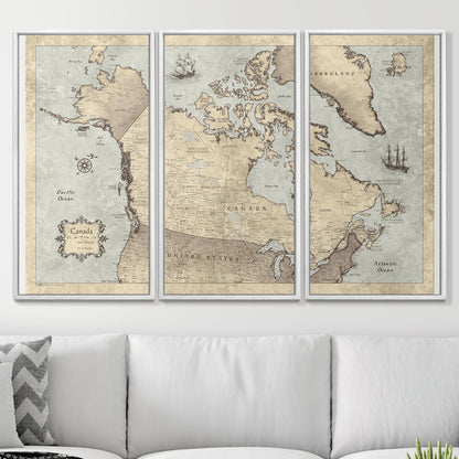 Push Pin Canada Map (Pin Board) - Rustic Vintage CM Pin Board