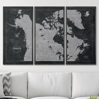 Push Pin Canada Map (Pin Board) - Modern Slate CM Pin Board