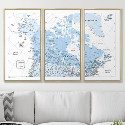 Push Pin Canada Map (Pin Board) - Light Blue Color Splash CM Pin Board