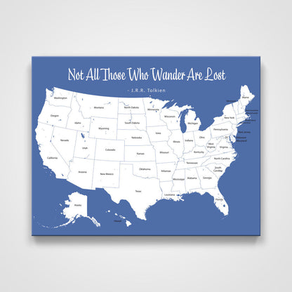 Push Pin Mini USA Map - Prism Color Series CM Pin Board