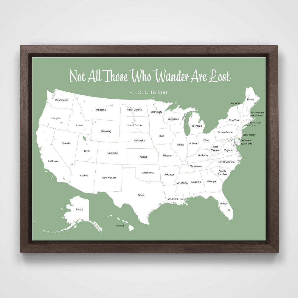 Push Pin Mini USA Map - Prism Color Series CM Pin Board