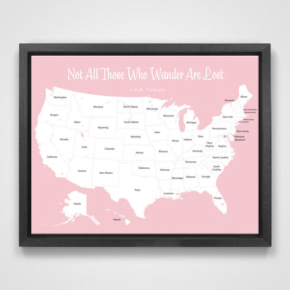 Push Pin Mini USA Map - Prism Color Series CM Pin Board