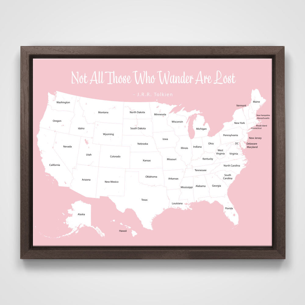 Push Pin Mini USA Map - Prism Color Series CM Pin Board