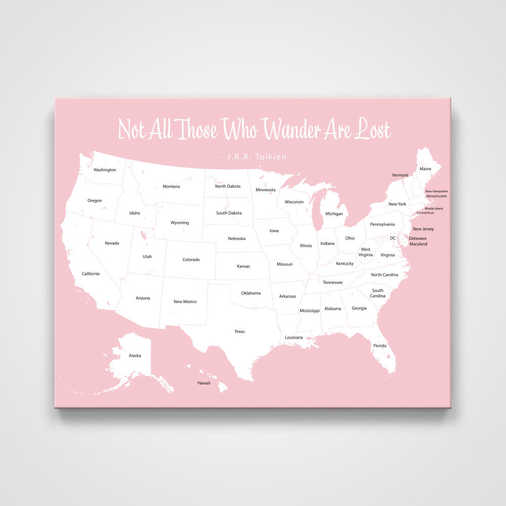 Push Pin Mini USA Map - Prism Color Series CM Pin Board