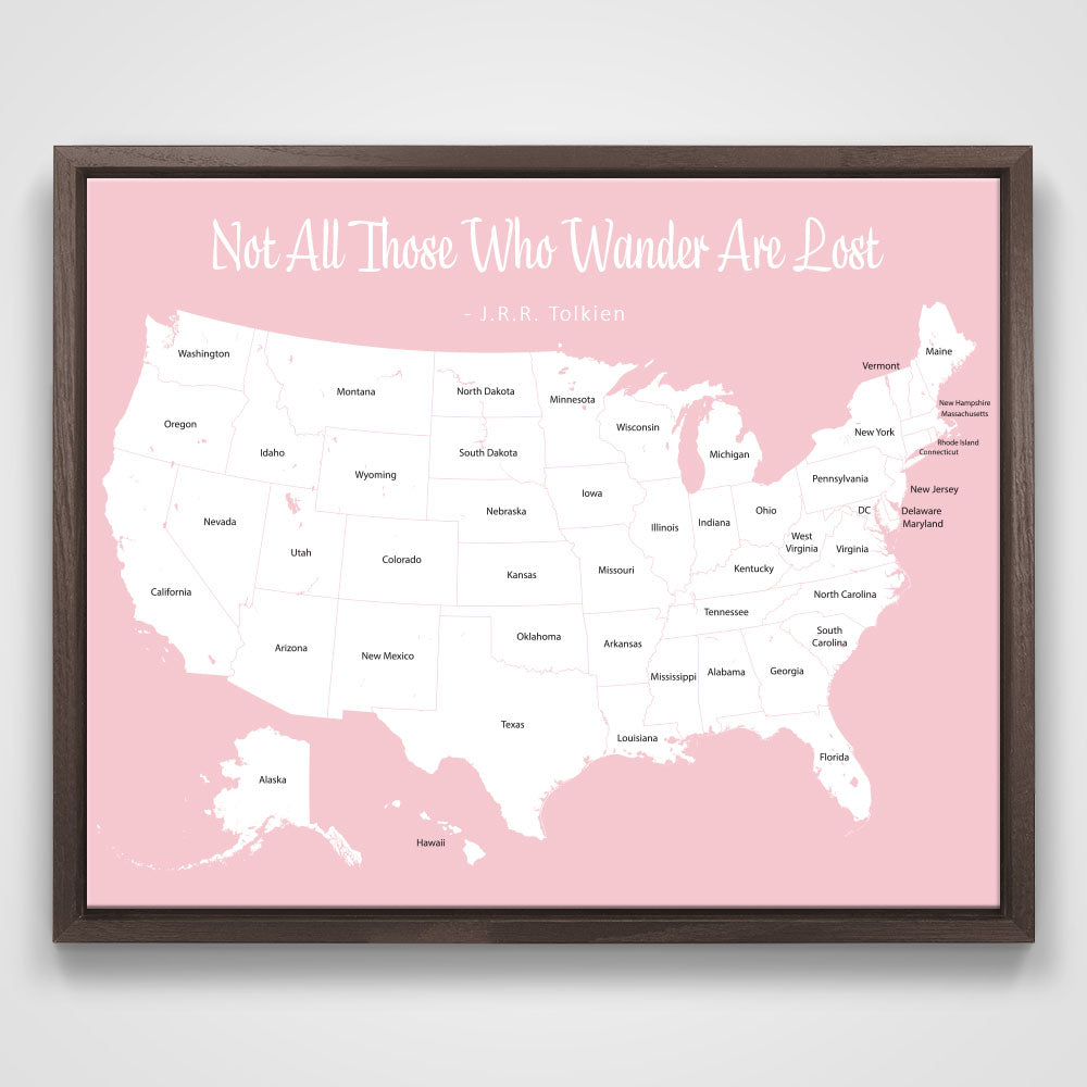 Push Pin Mini USA Map - Prism Color Series CM Pin Board