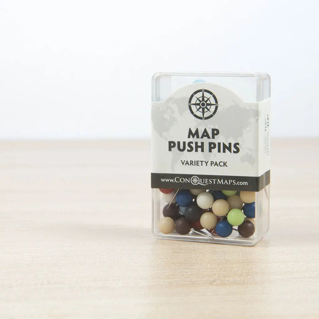 Map Push Pins: Variety Pack - Matte Finish CM Push Pins