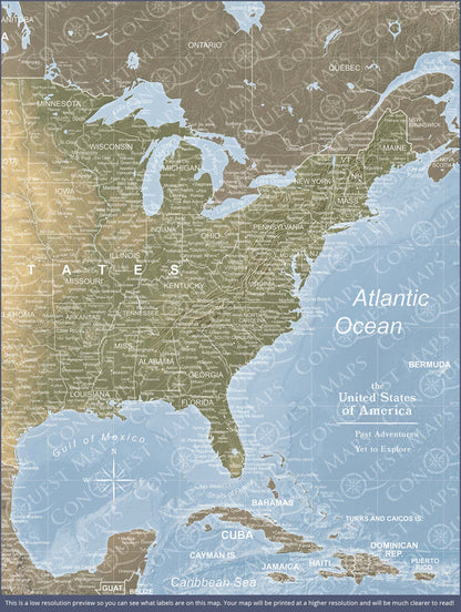 USA Map Poster - Natural Earth CM Poster