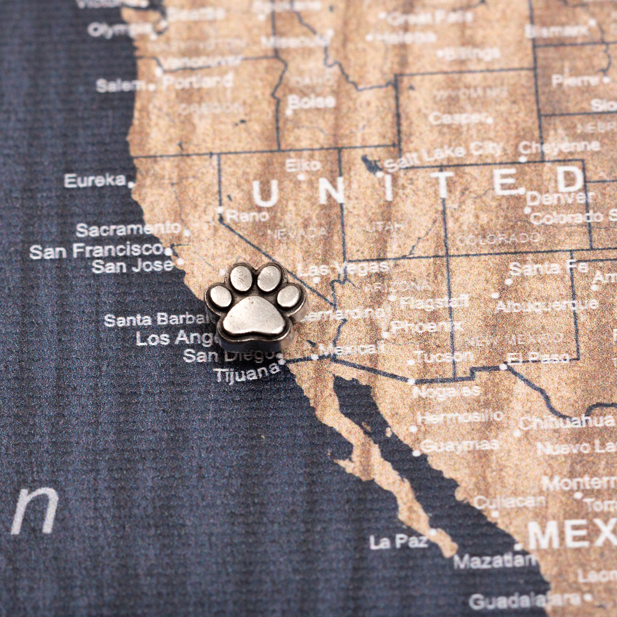 Pawprint Map Push Pins Conquest Maps LLC