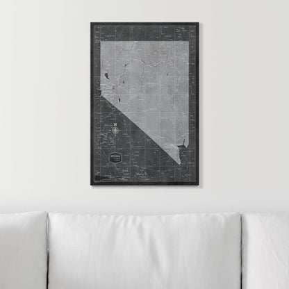 Push Pin Nevada Map (Pin Board) - Modern Slate CM Pin Board