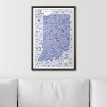 Push Pin Indiana Map (Pin Board) - Purple Color Splash CM Pin Board