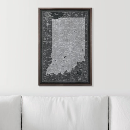 Push Pin Indiana Map (Pin Board) - Modern Slate CM Pin Board