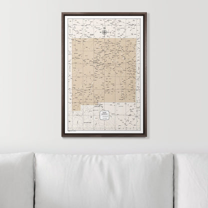 Push Pin New Mexico Map (Pin Board) - Light Brown Color Splash CM Pin Board