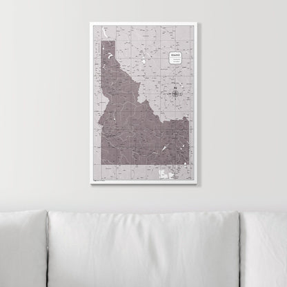 Push Pin Idaho Map (Pin Board) - Dark Brown Color Splash CM Pin Board