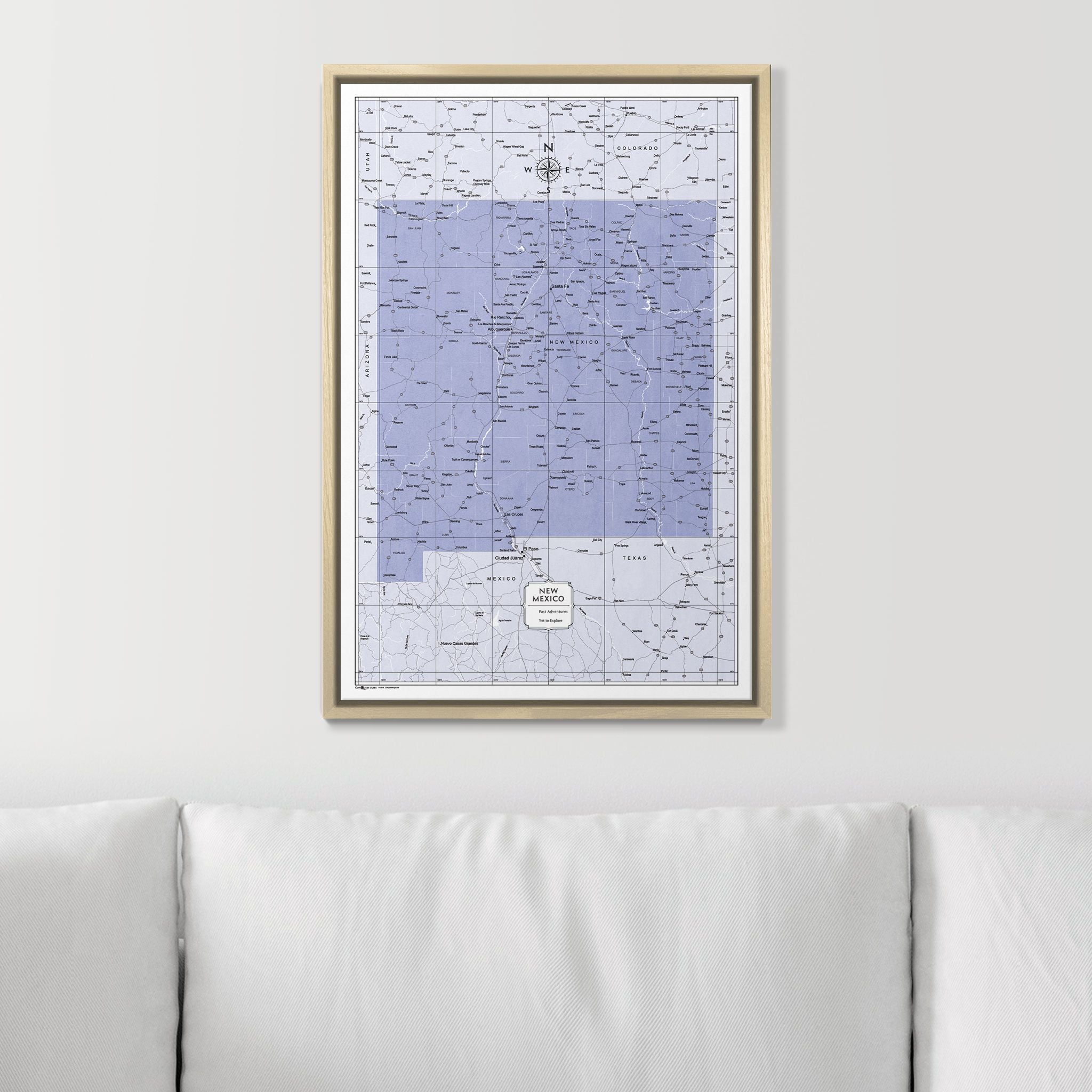 Push Pin New Mexico Map (Pin Board) - Purple Color Splash CM Pin Board