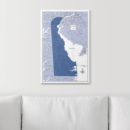 Push Pin Delaware Map (Pin Board) - Navy Color Splash CM Pin Board