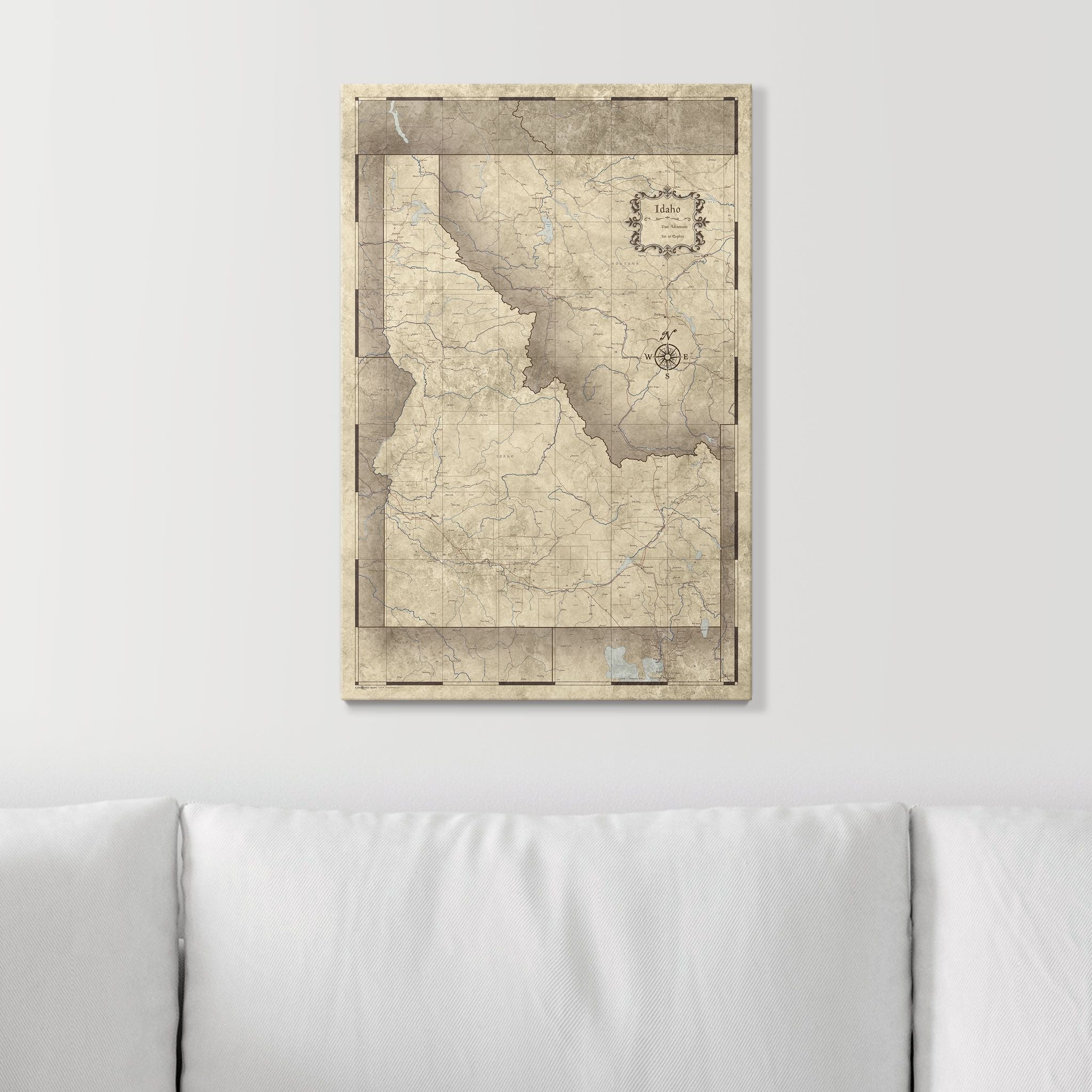 Push Pin Idaho Map (Pin Board) - Rustic Vintage CM Pin Board