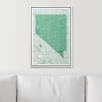 Push Pin Nevada Map (Pin Board) - Green Color Splash CM Pin Board