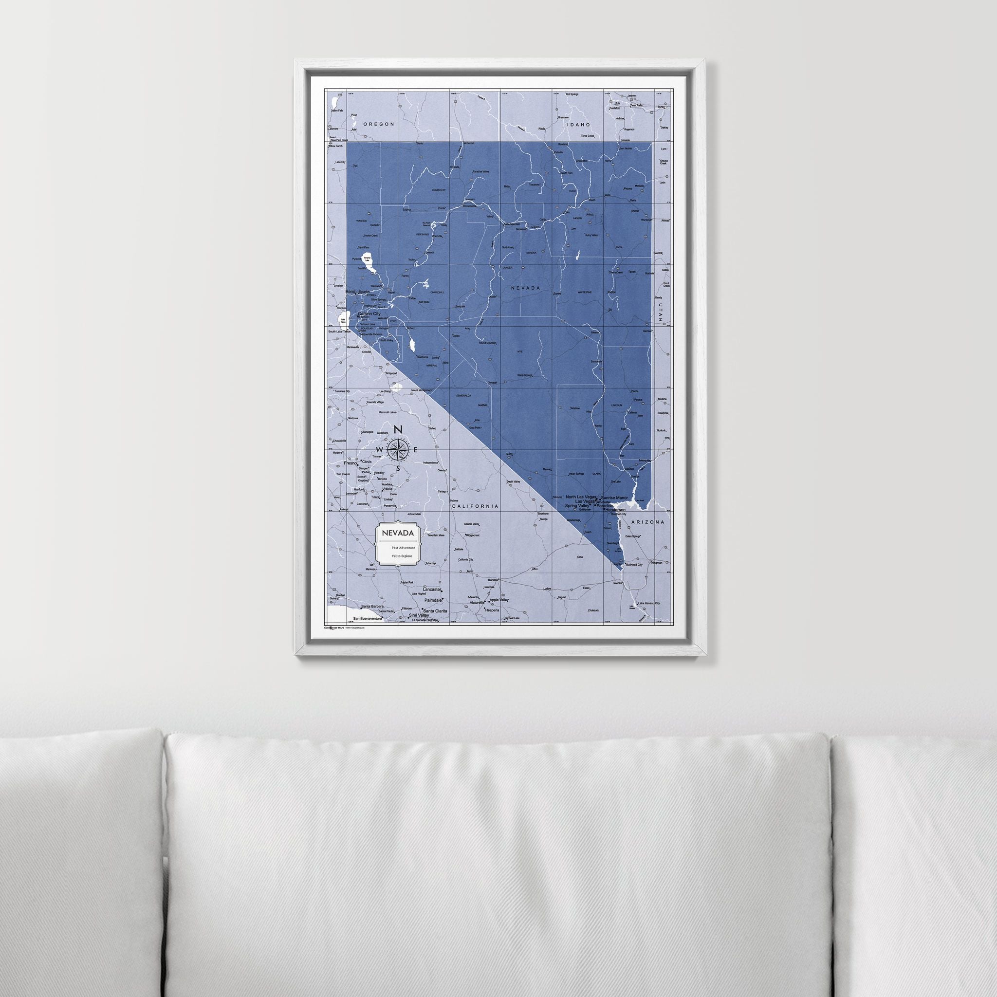 Push Pin Nevada Map (Pin Board) - Navy Color Splash CM Pin Board