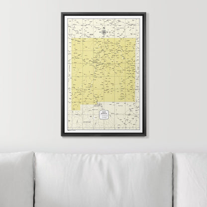 Push Pin New Mexico Map (Pin Board) - Yellow Color Splash CM Pin Board