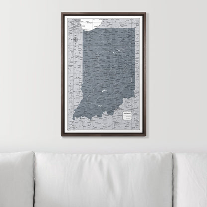 Push Pin Indiana Map (Pin Board) - Dark Gray Color Splash CM Pin Board