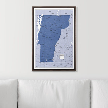 Push Pin Vermont Map (Pin Board) - Navy Color Splash CM Pin Board