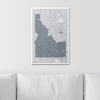 Push Pin Idaho Map (Pin Board) - Dark Gray Color Splash CM Pin Board