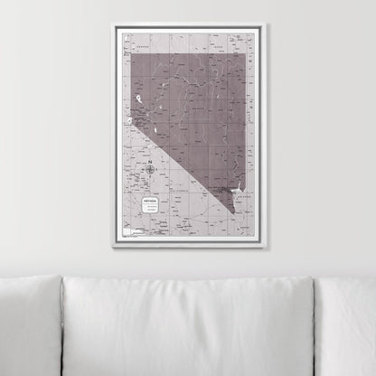 Push Pin Nevada Map (Pin Board) - Dark Brown Color Splash CM Pin Board