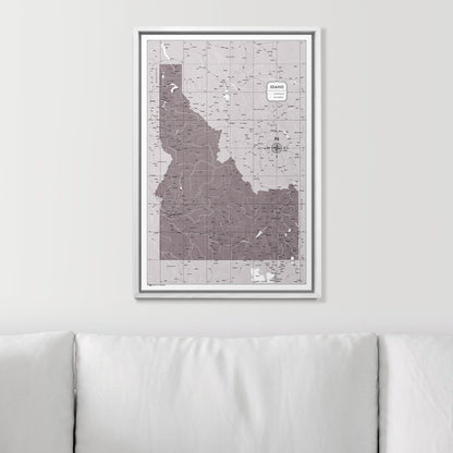 Push Pin Idaho Map (Pin Board) - Dark Brown Color Splash CM Pin Board