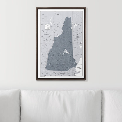 Push Pin New Hampshire Map (Pin Board) - Dark Gray Color Splash CM Pin Board