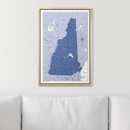 Push Pin New Hampshire Map (Pin Board) - Navy Color Splash CM Pin Board