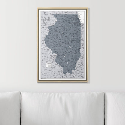 Push Pin Illinois Map (Pin Board) - Dark Gray Color Splash CM Pin Board