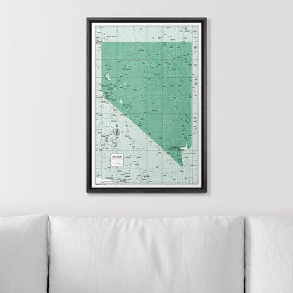 Push Pin Nevada Map (Pin Board) - Green Color Splash CM Pin Board