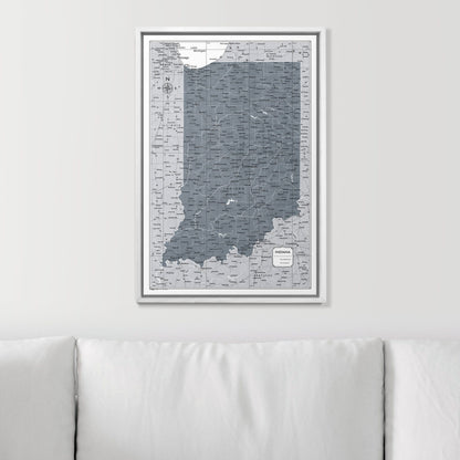 Push Pin Indiana Map (Pin Board) - Dark Gray Color Splash CM Pin Board