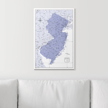 Push Pin New Jersey Map (Pin Board) - Purple Color Splash CM Pin Board