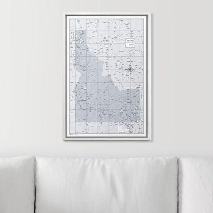 Push Pin Idaho Map (Pin Board) - Light Gray Color Splash CM Pin Board