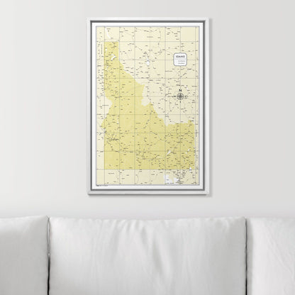 Push Pin Idaho Map (Pin Board) - Yellow Color Splash CM Pin Board