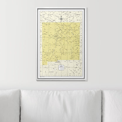 Push Pin New Mexico Map (Pin Board) - Yellow Color Splash CM Pin Board