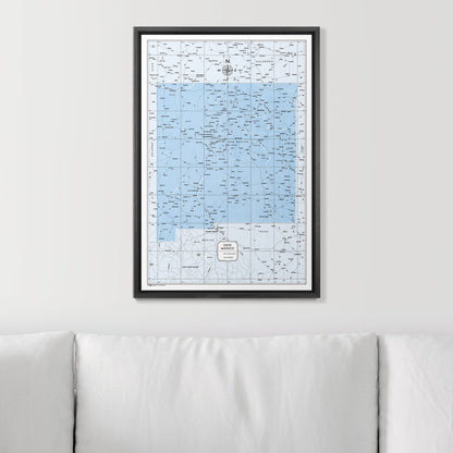 Push Pin New Mexico Map (Pin Board) - Light Blue Color Splash CM Pin Board