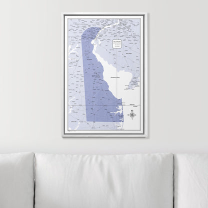 Push Pin Delaware Map (Pin Board) - Purple Color Splash CM Pin Board