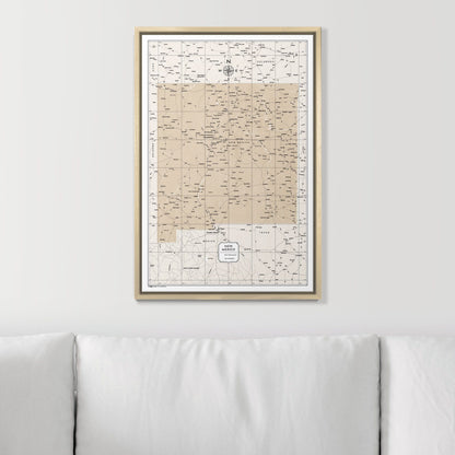 Push Pin New Mexico Map (Pin Board) - Light Brown Color Splash CM Pin Board