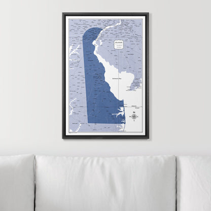 Push Pin Delaware Map (Pin Board) - Navy Color Splash CM Pin Board