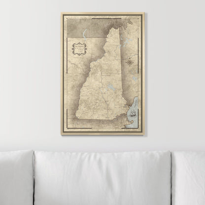 Push Pin New Hampshire Map (Pin Board) - Rustic Vintage CM Pin Board