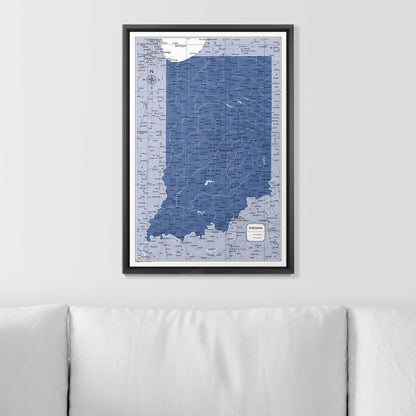 Push Pin Indiana Map (Pin Board) - Navy Color Splash CM Pin Board