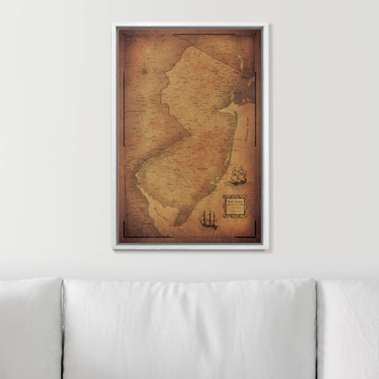 Push Pin New Jersey Map (Pin Board) - Golden Aged CM Pin Board