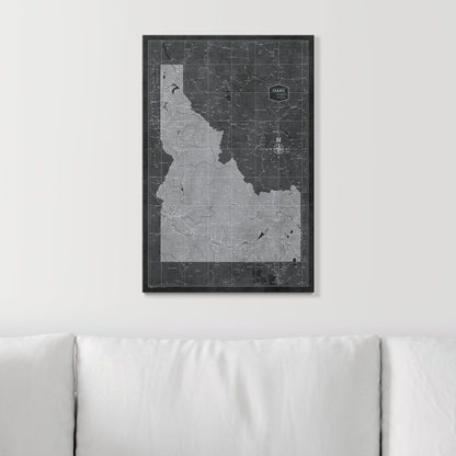 Push Pin Idaho Map (Pin Board) - Modern Slate CM Pin Board