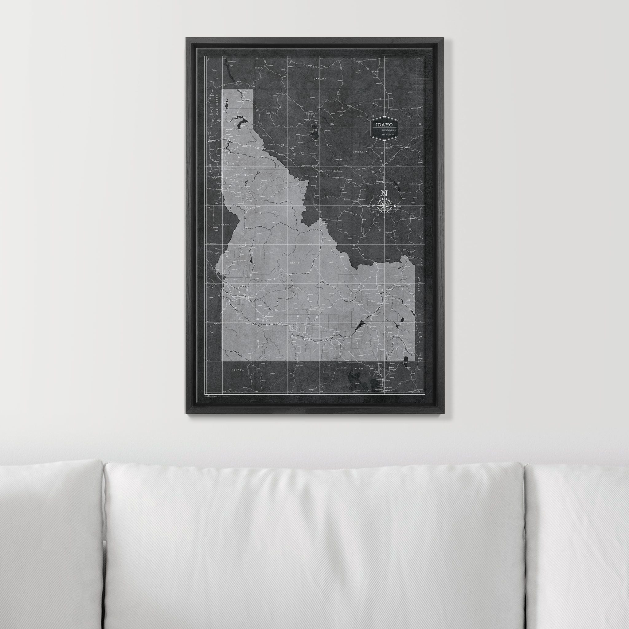 Push Pin Idaho Map (Pin Board) - Modern Slate CM Pin Board