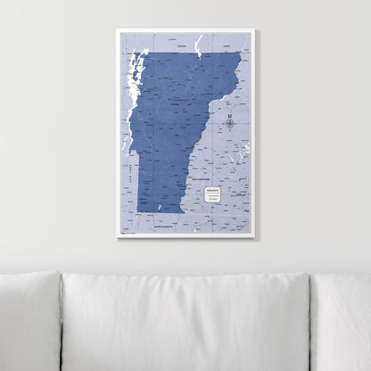 Push Pin Vermont Map (Pin Board) - Navy Color Splash CM Pin Board