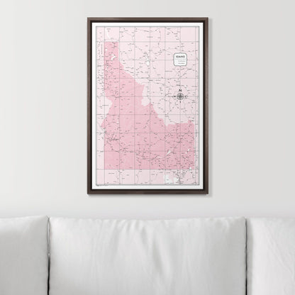 Push Pin Idaho Map (Pin Board) - Pink Color Splash CM Pin Board