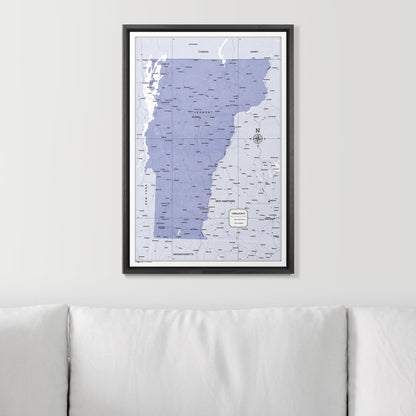 Push Pin Vermont Map (Pin Board) - Purple Color Splash CM Pin Board